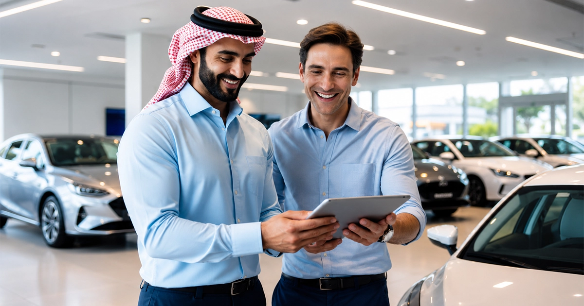 how ERP helps GCC automotive dealerships connect vehicle inventory, sales, service, parts, finance, branches, and reporting.